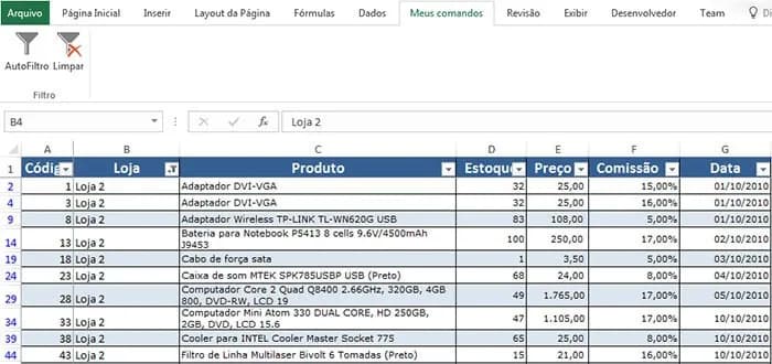 AutoFiltro Excel