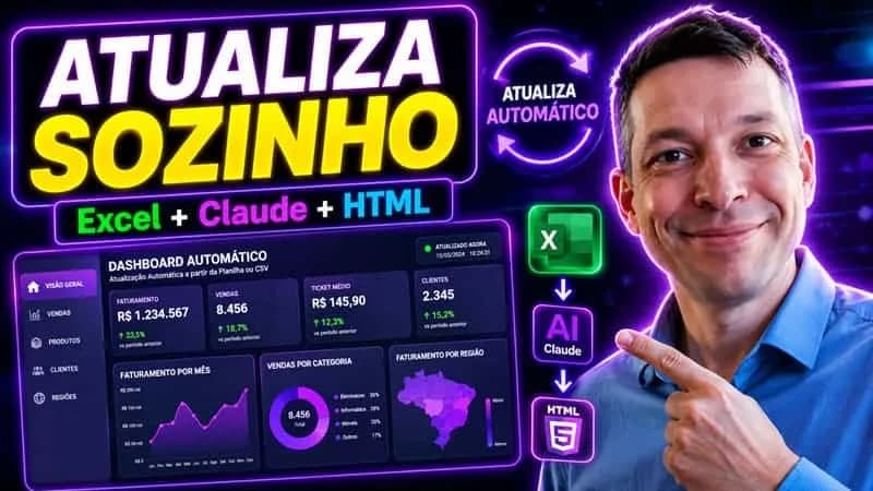 Dashboard Excel com IA Claude Chatgpt HTML Online