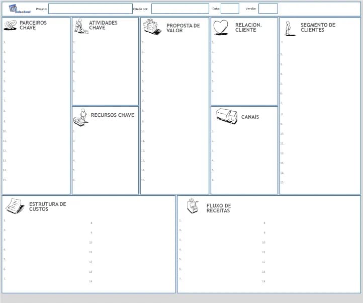 Planilha Canvas Excel