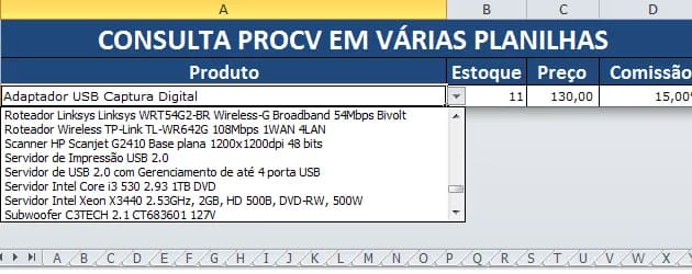 Procv Excel em planilhas diferentes usando Indireto Excel