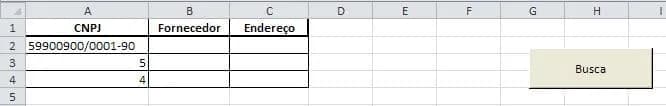 Procv usando VBA
