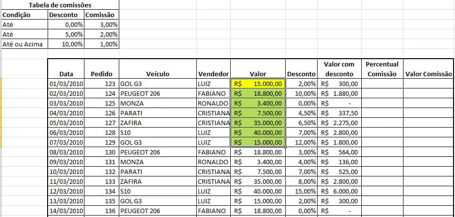 Realçar Células no Excel - VBA