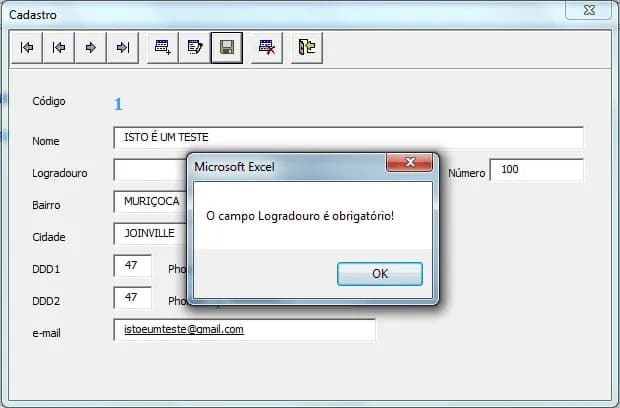 Cadastro VBA Excel com Validação de Dados