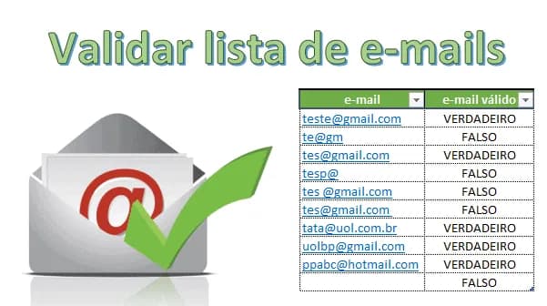 Validar e-mail Excel Planilha