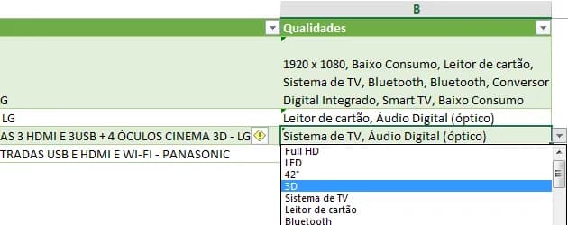 Adicionar itens a partir de uma lista no Excel VBA