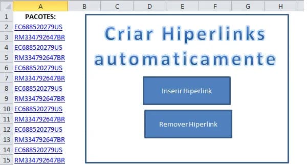 Criar hiperlinks automaticamente no Excel com VBA
