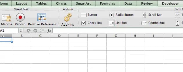 Habilitar guia Desenvolvedor no Excel 2011 para Mac - Editor visual basic VBA