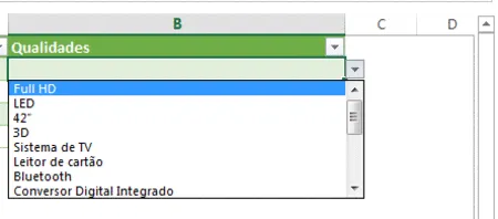 Adicionar itens a partir de uma lista de validação