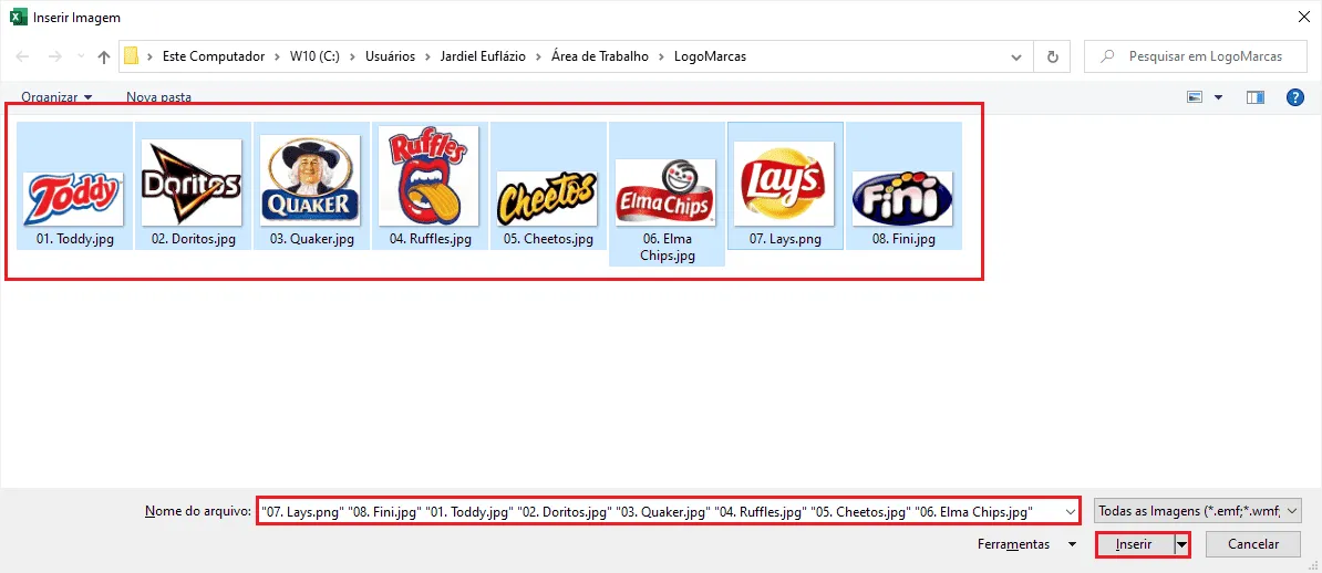 como inserir imagens no Excel 6