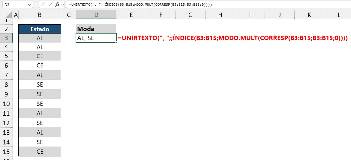 Como Retornar o Texto que Mais se Repete no Excel 5