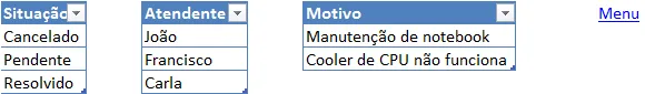 Configuração Ordem de Serviço Excel