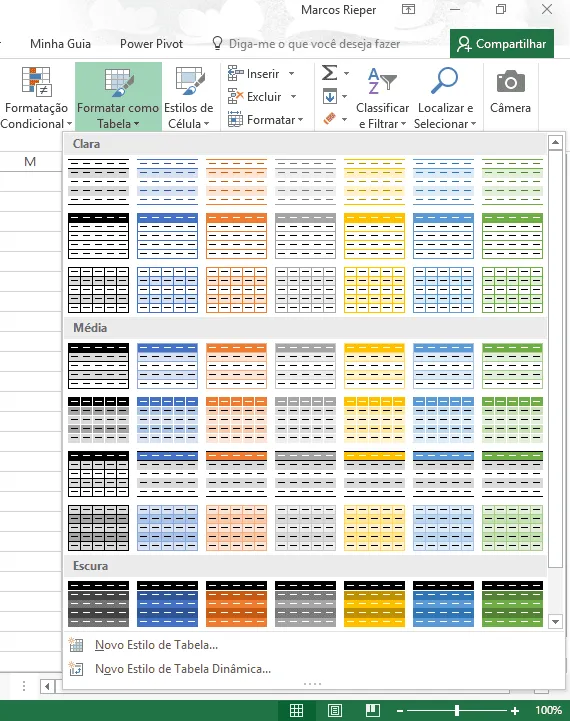 Copiar estilos entre pastas do Excel 1