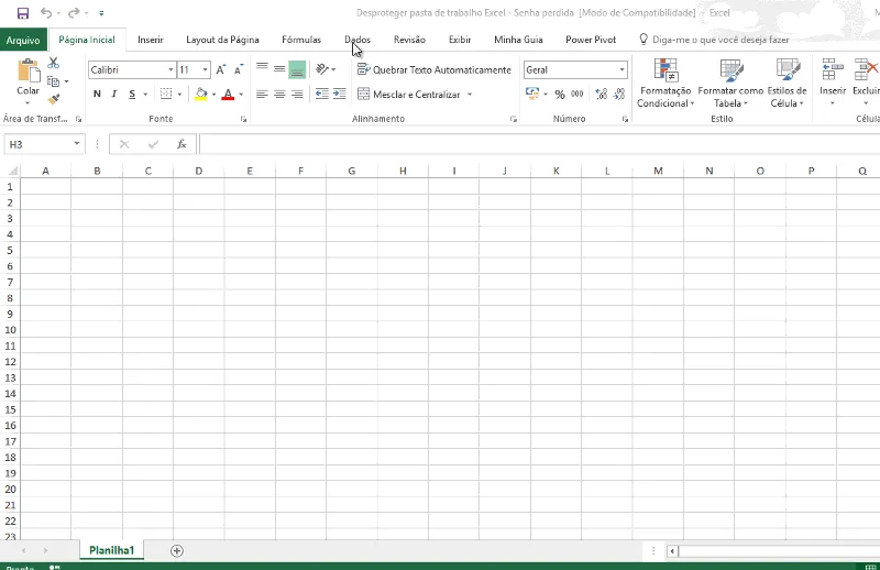 Desproteger pasta de trabalho e planilha Excel - Retirar senha perdida