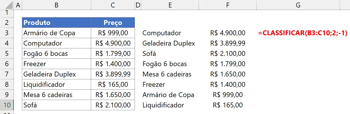 mínimo menor excel 10