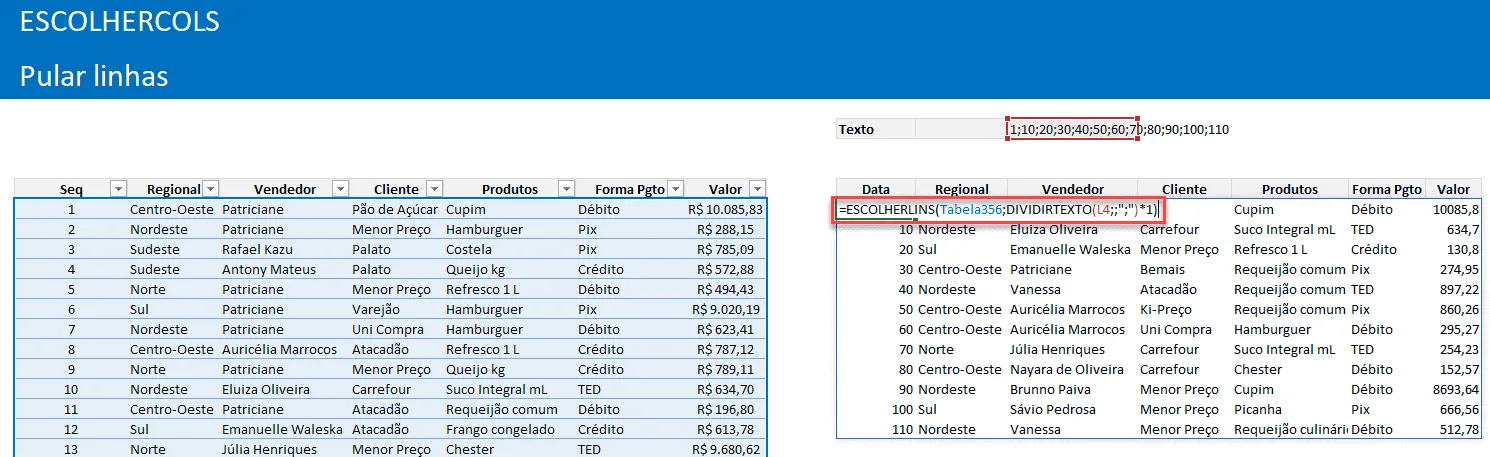escolherlins excel 4