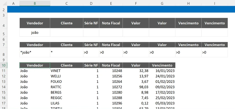 Filtrar dados de uma planilha para outra Excel 9
