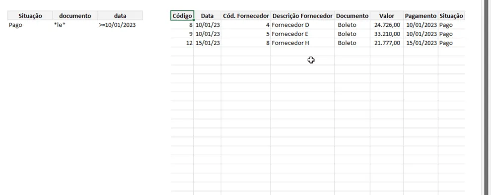 filtro avançado excel 5
