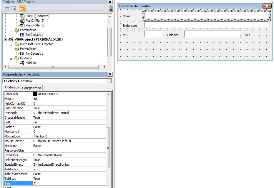 Formulário de cadastro VBA Excel automático 5