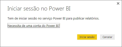 Iniciar sessão Power BI