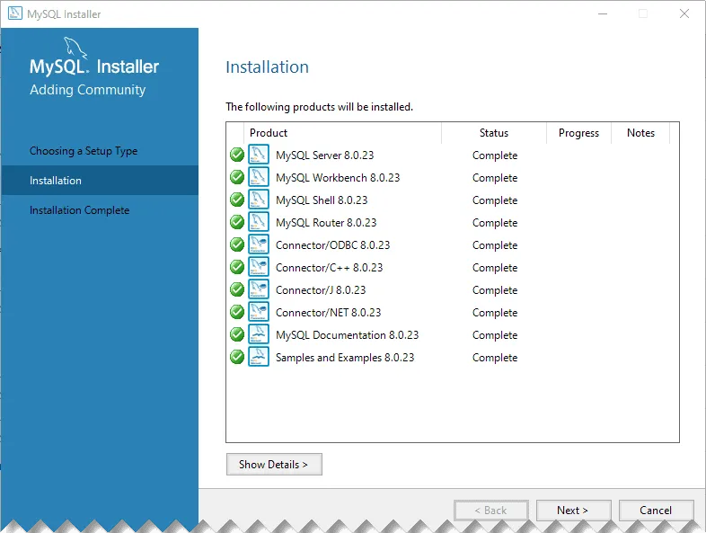 Instalar mysql Local 6