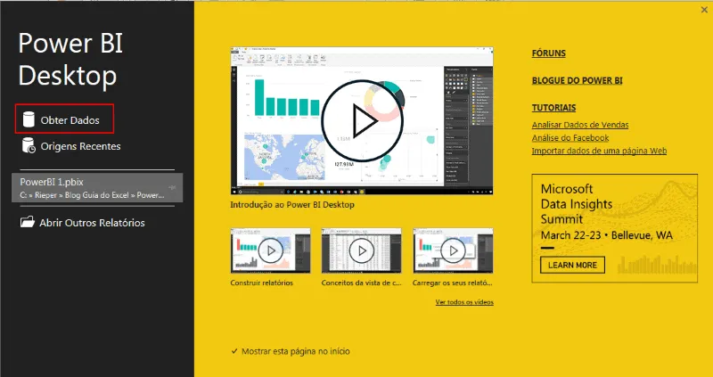 Instalar Power BI Desktop Excel