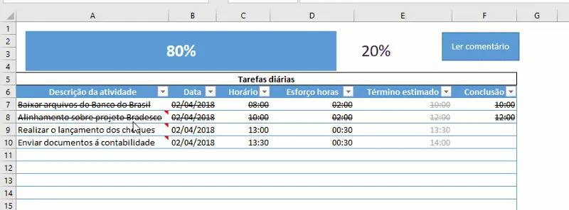 Ler comentários VBA Excel