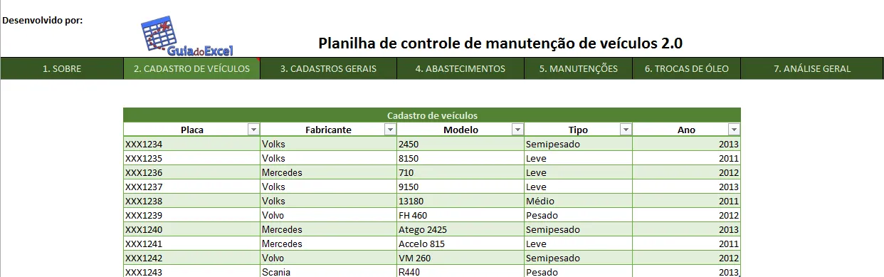 Planilha Controle de frotas de veículos 2.0 2