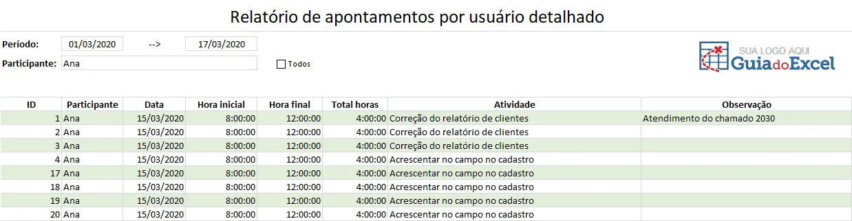 Planilha de gerenciamento de projetos 6