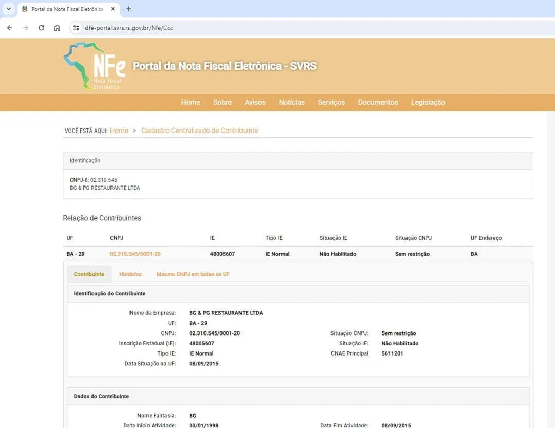 planilha consulta inscrição estadual sintegra excel 2