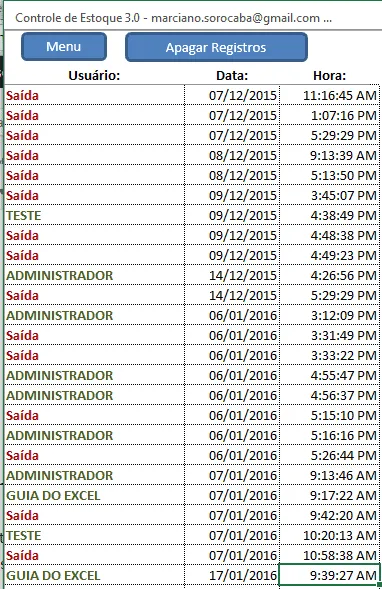 Planilha de controle de estoque Excel 3.0-Dedo duro