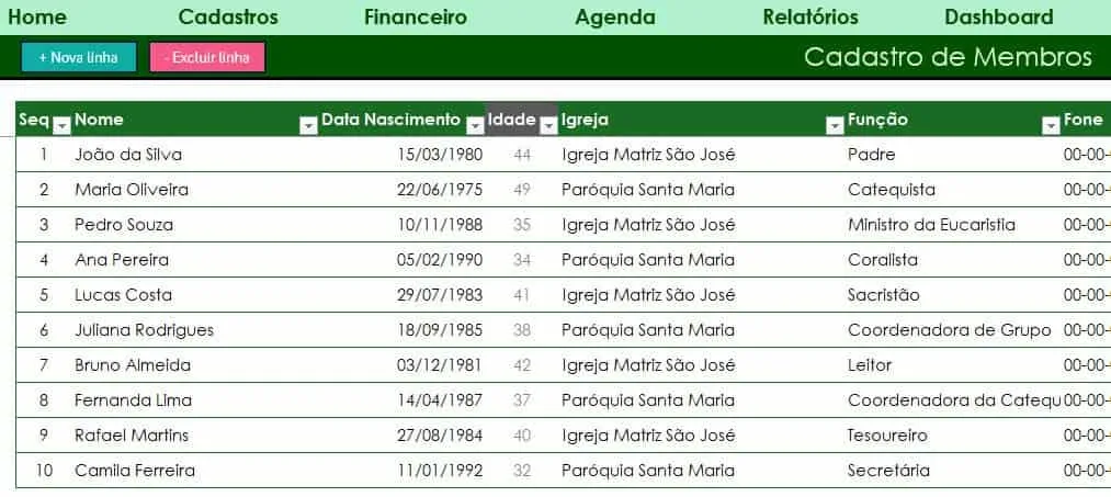 Planilha de Gestão de Igrejas 5