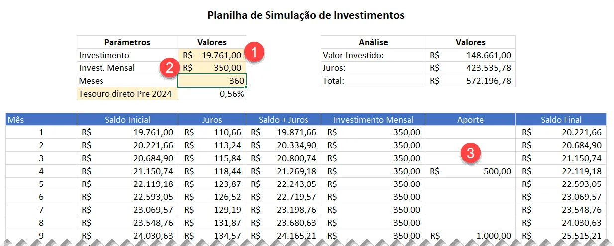 planilha de investimento 7