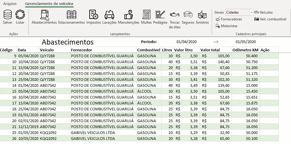 Planilha de Transportadora em Excel 3