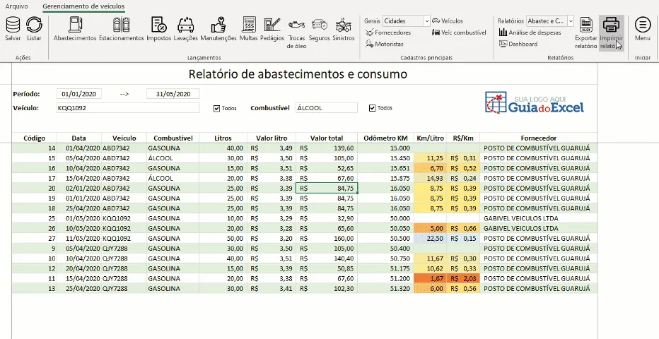 Planilha de Transportadora em Excel 4