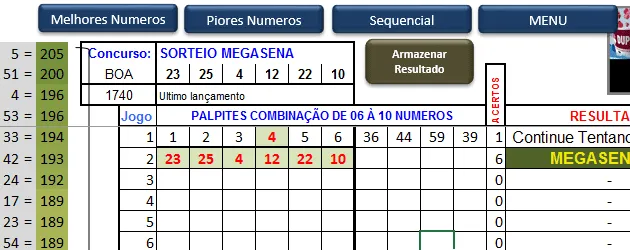 Planilha megasena lotofácil 2