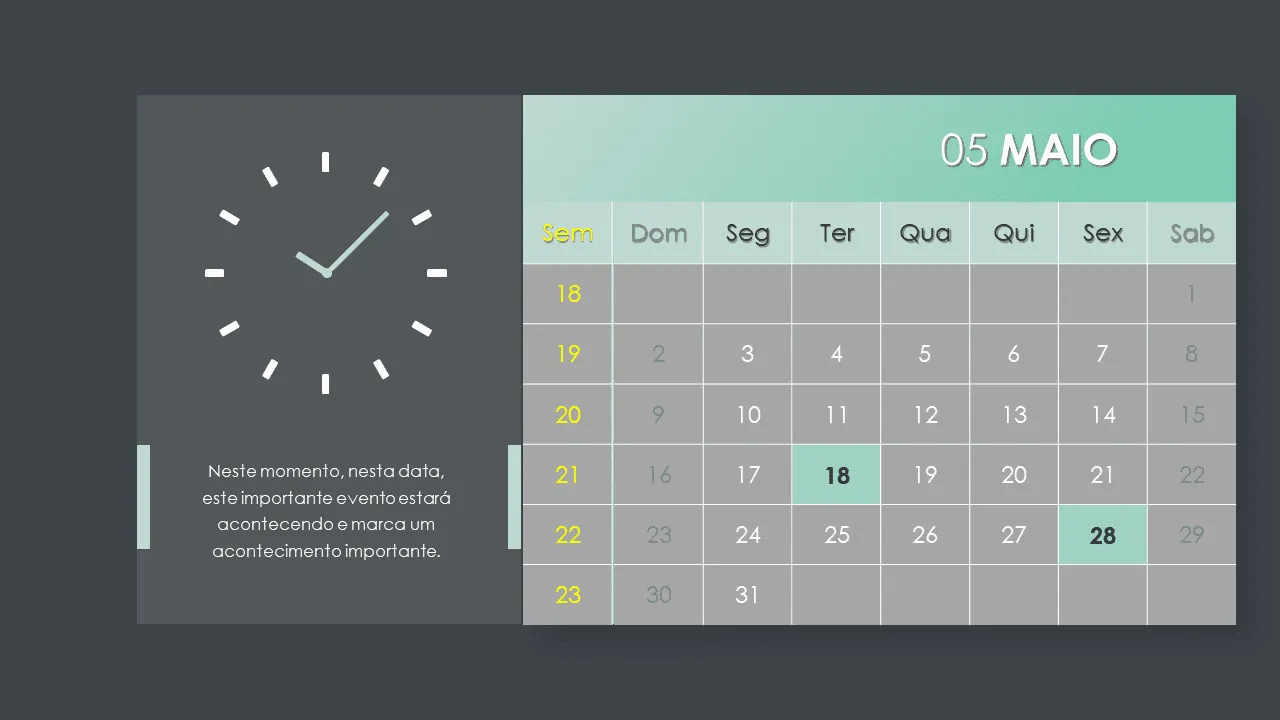 powerpoint calendário