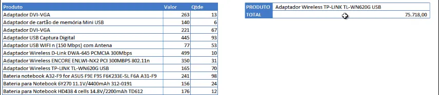 Somarproduto Excel