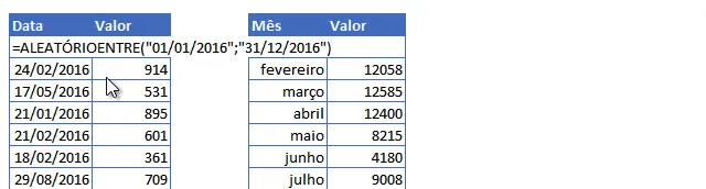 Somas mês Excel
