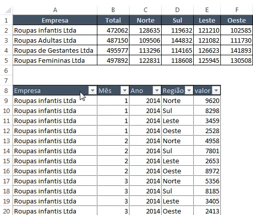 Somase com subtotal Excel