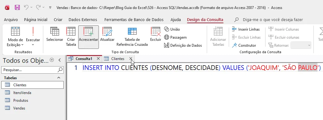 insert access sql