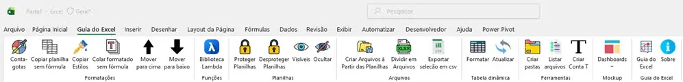 biblioteca lambda excel interface