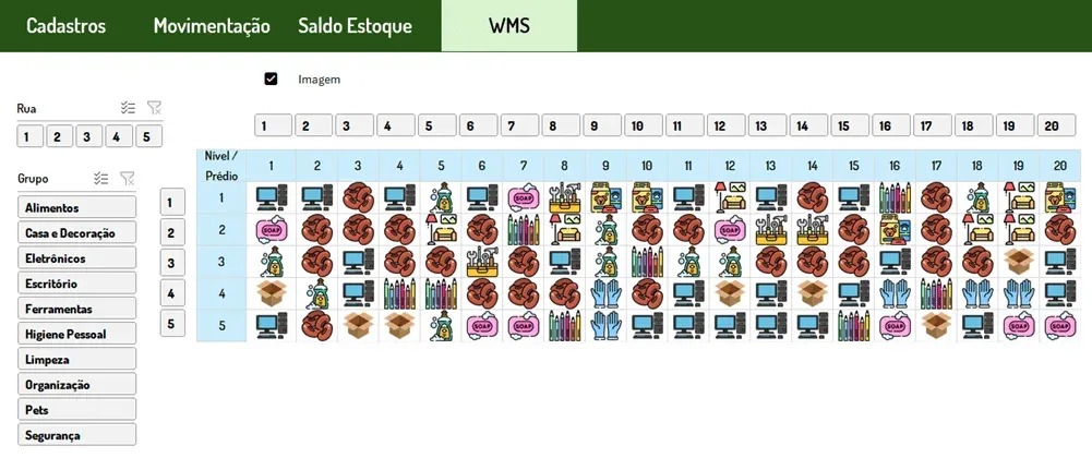 WMS Estoque Excel